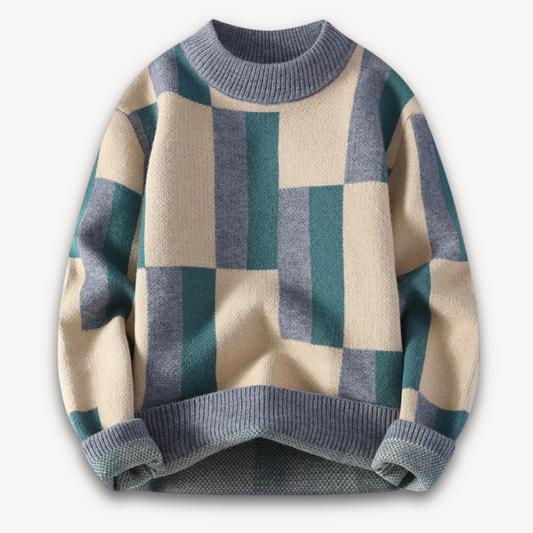 Men's Graphic Pattern Knit Crew Sweater - OutfitLondon