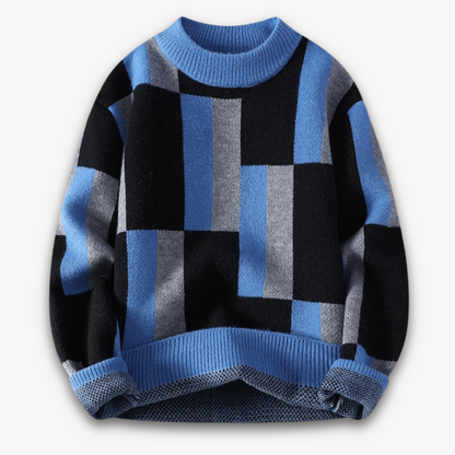 Men's Graphic Pattern Knit Crew Sweater