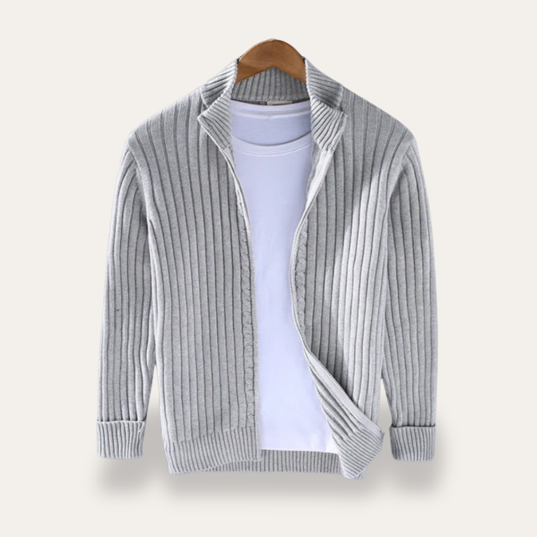 Men's Relaxed Fit Crew Neck Sweater Cardigan