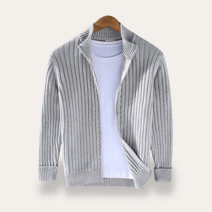 Men's Relaxed Fit Crew Neck Sweater Cardigan