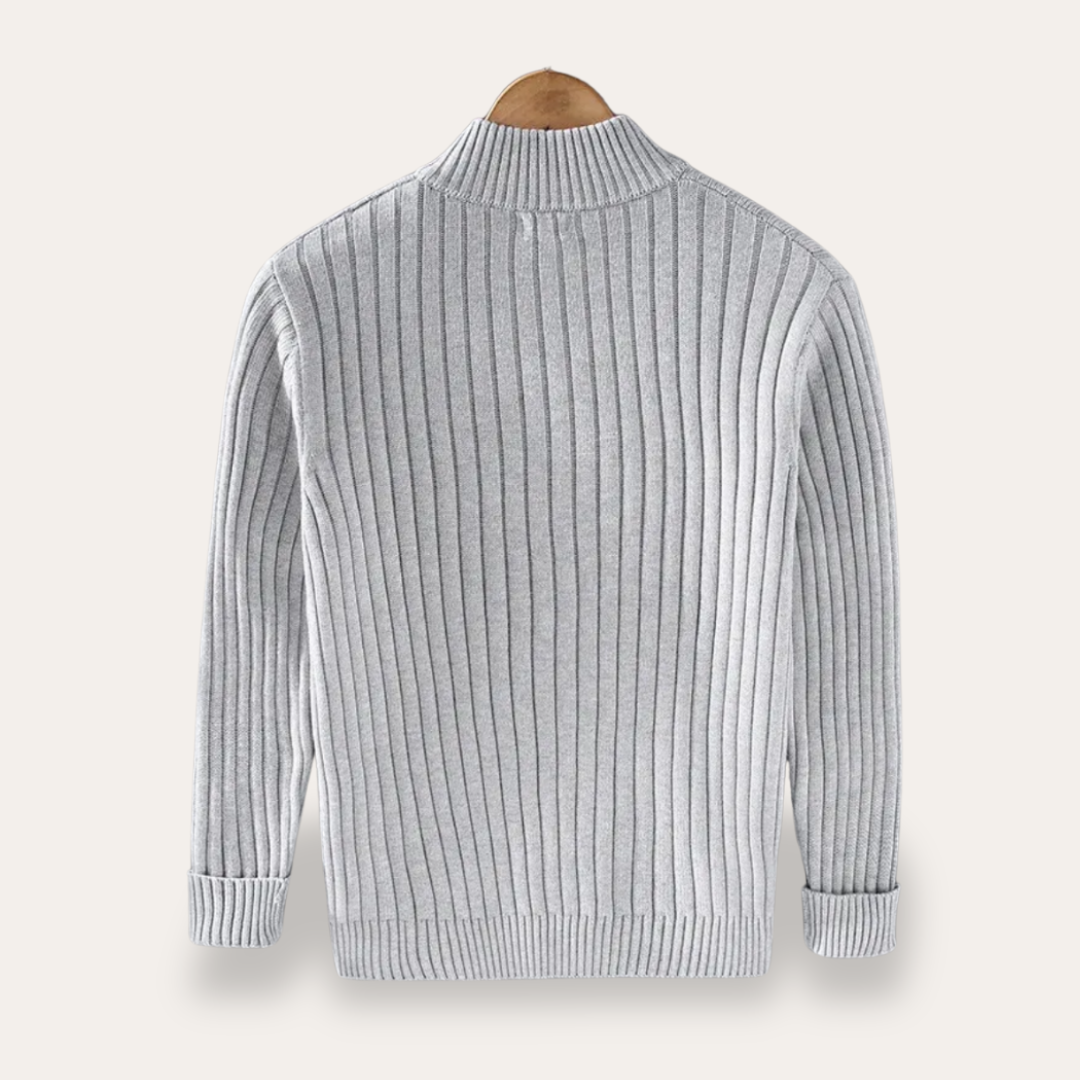Men's Relaxed Fit Crew Neck Sweater Cardigan