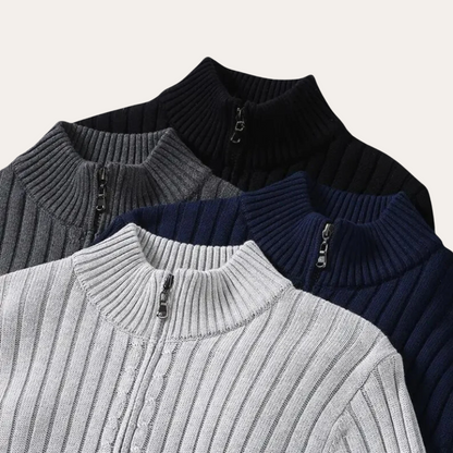 Men's Relaxed Fit Crew Neck Sweater Cardigan
