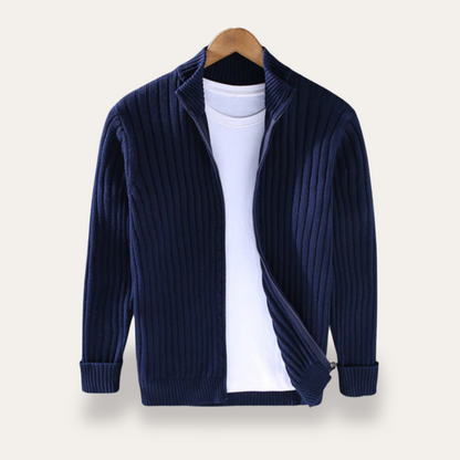 Men's Relaxed Fit Crew Neck Sweater Cardigan