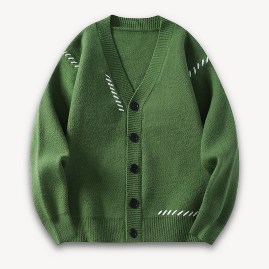 Men's Stylish Embroidered V Neck Sweater - OutfitLondon