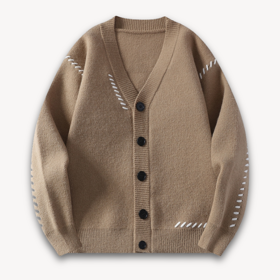 Men's Stylish Embroidered V Neck Sweater