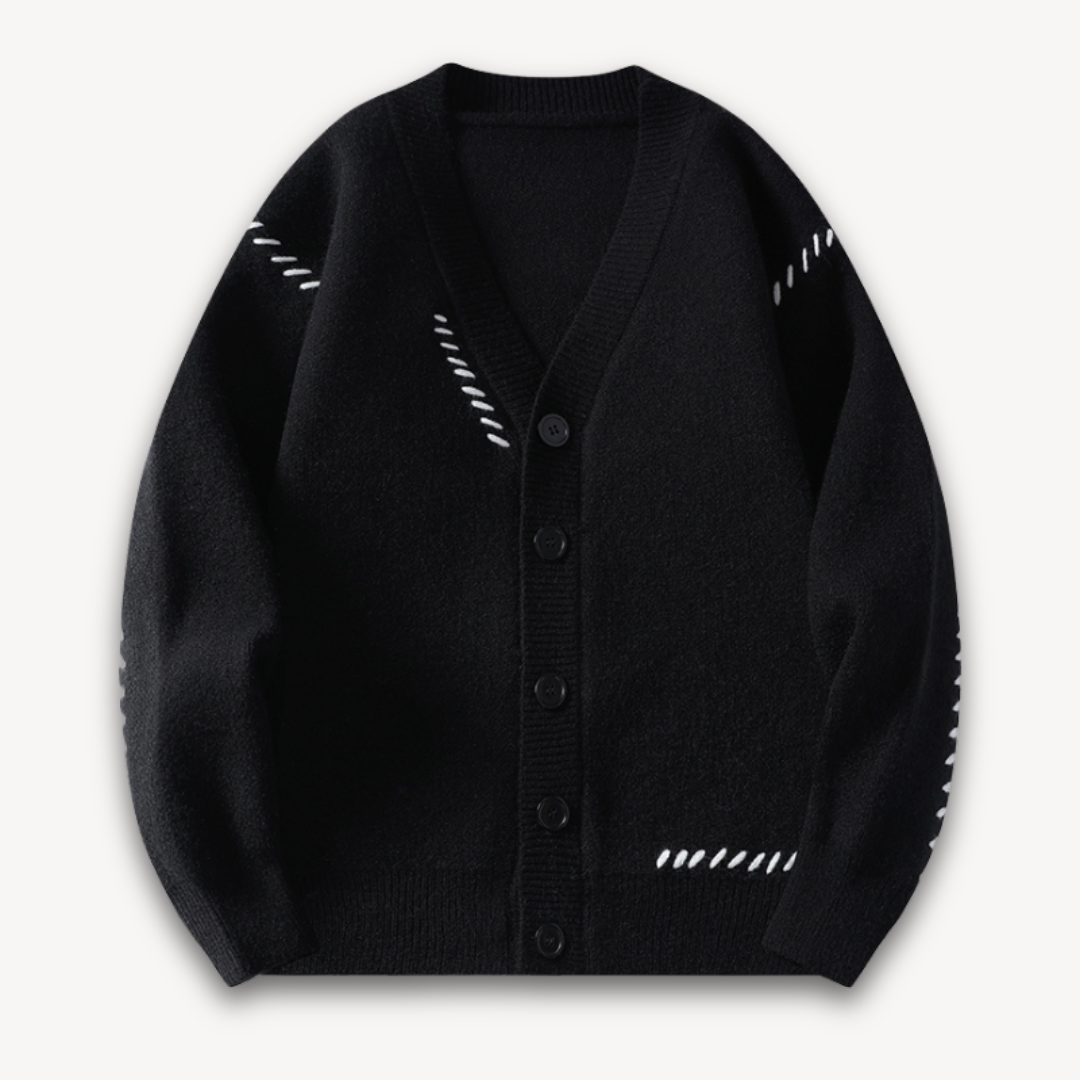 Men's Stylish Embroidered V Neck Sweater