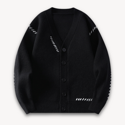 Men's Stylish Embroidered V Neck Sweater