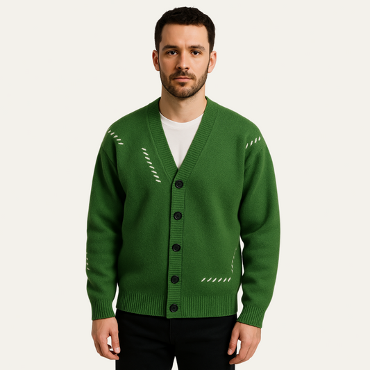 Simple Men's Open Neck Sweater - OutfitLondon