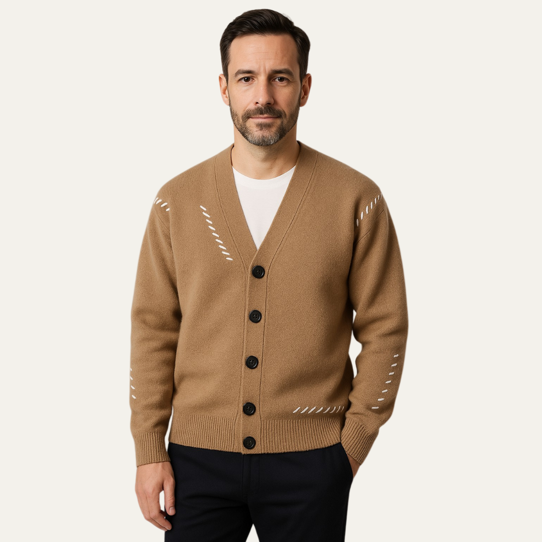 Simple Men's Open Neck Sweater
