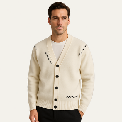 Simple Men's Open Neck Sweater