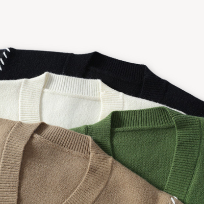 Simple Men's Open Neck Sweater