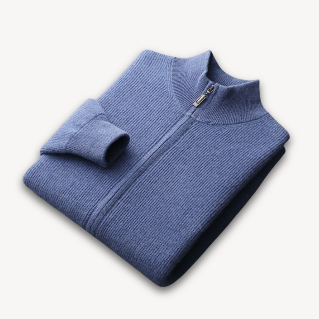 Men's Fitted Zip Sweater - OutfitLondon