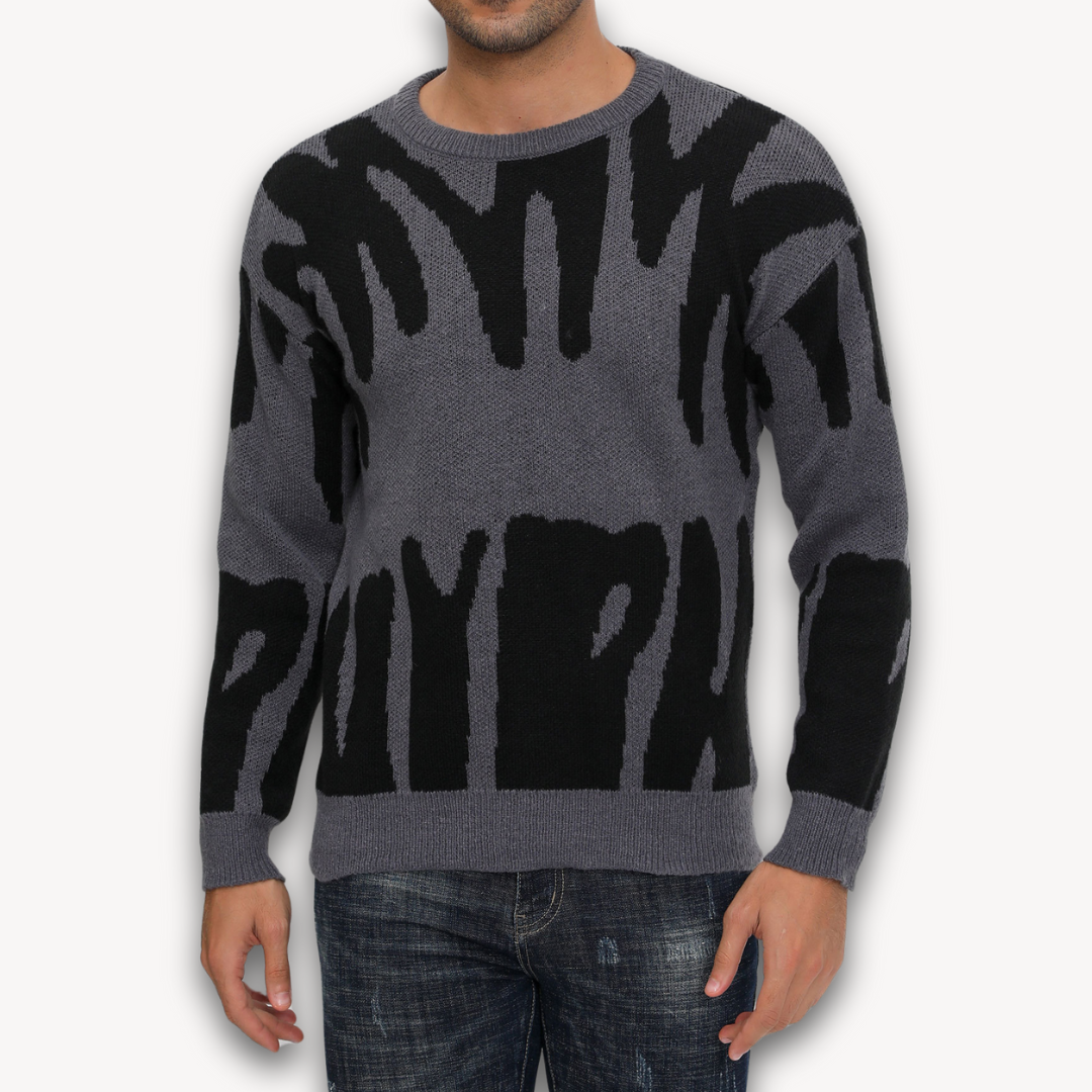 Unique Pattern Crew Neck Men's Sweater