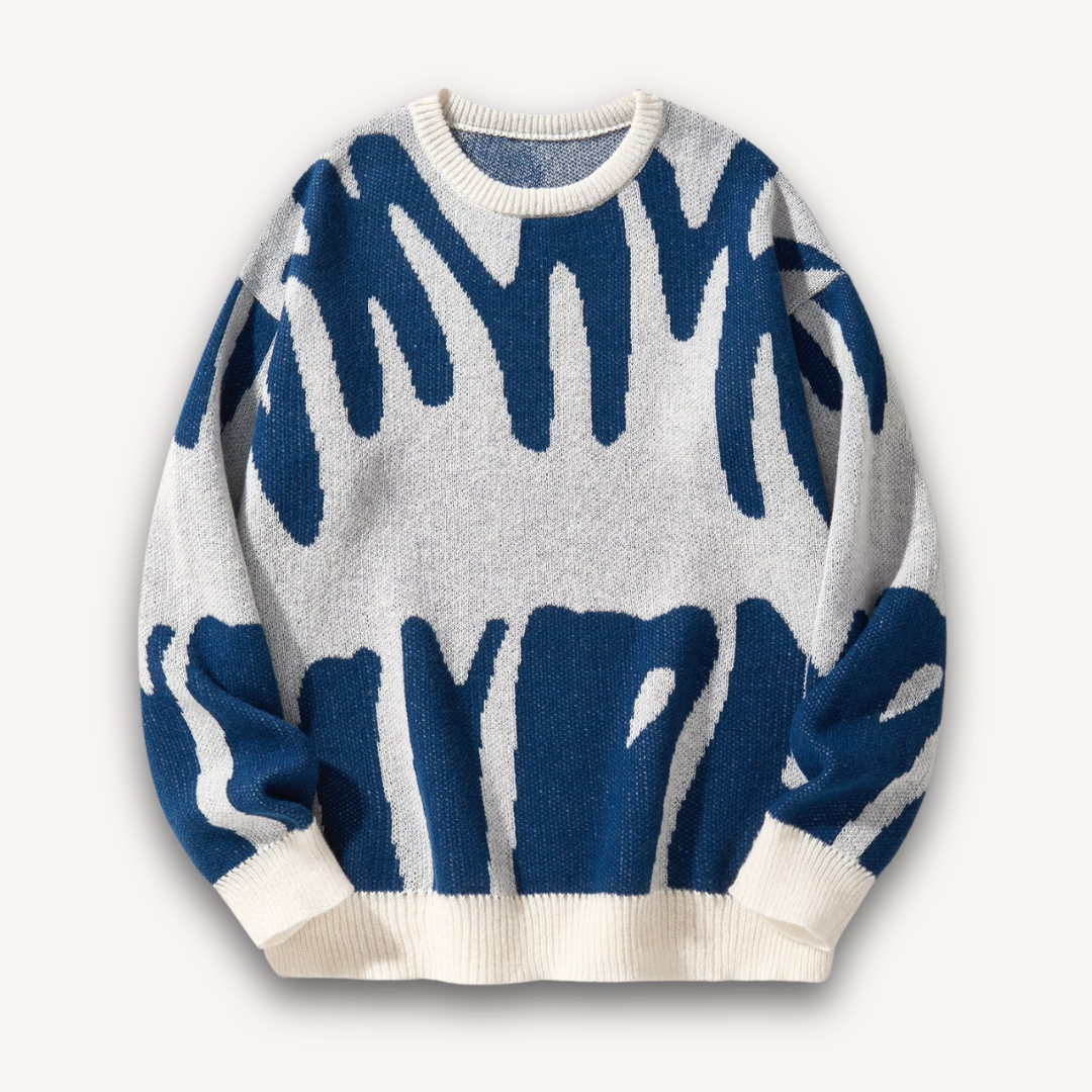 Unique Pattern Crew Neck Men's Sweater