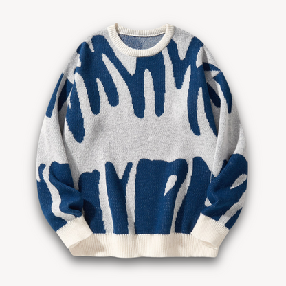 Unique Pattern Crew Neck Men's Sweater