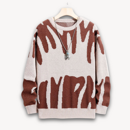 Unique Pattern Crew Neck Men's Sweater