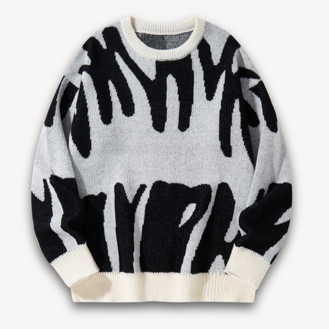 Unique Pattern Crew Neck Men's Sweater