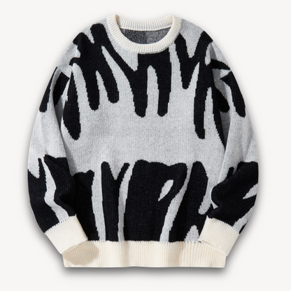 Unique Pattern Crew Neck Men's Sweater