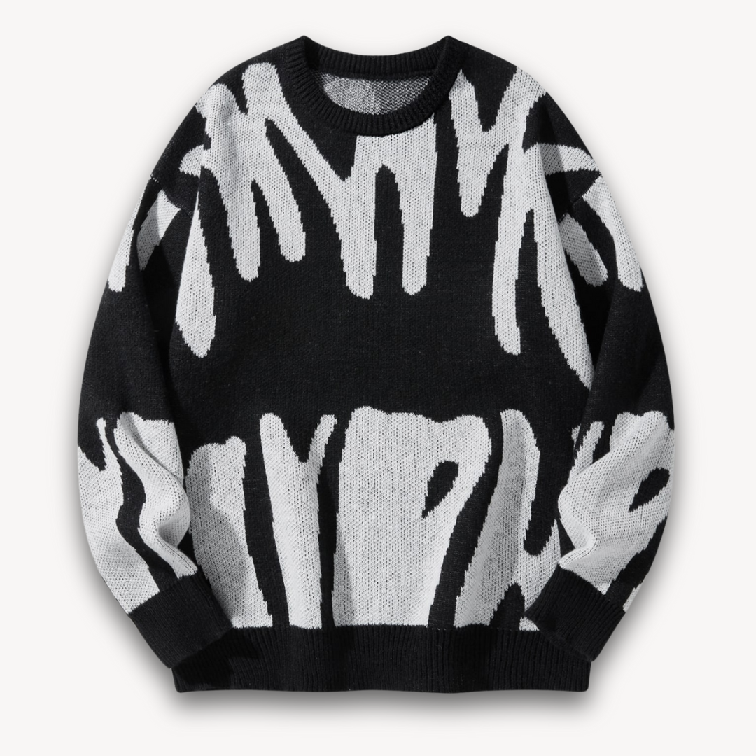 Unique Pattern Crew Neck Men's Sweater