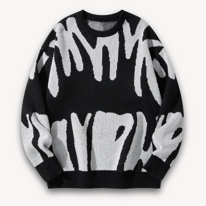 Unique Pattern Crew Neck Men's Sweater