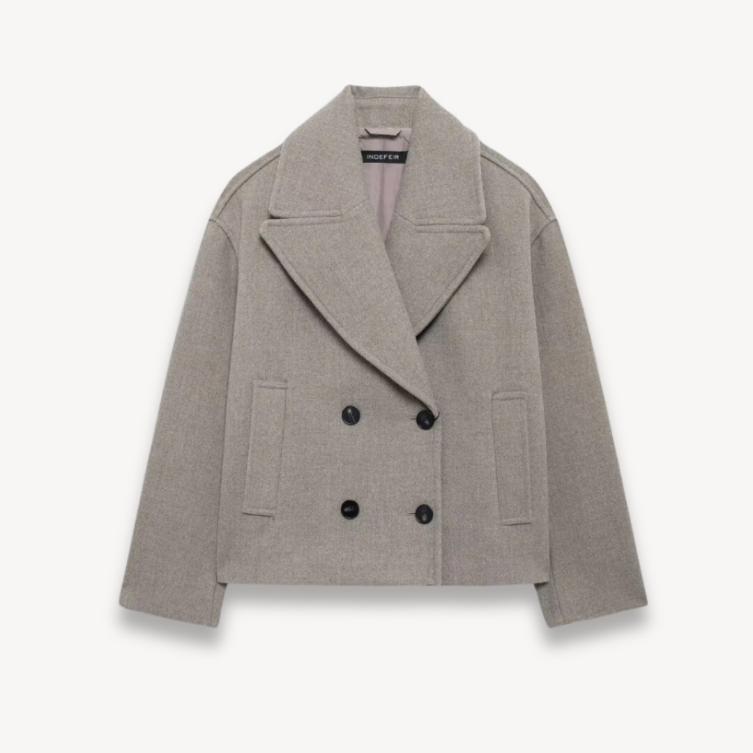 Classic Ladies Double Breasted Wool Overcoat - OutfitLondon