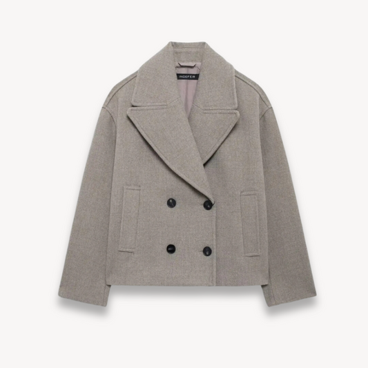 Classic Ladies Double Breasted Wool Overcoat - OutfitLondon