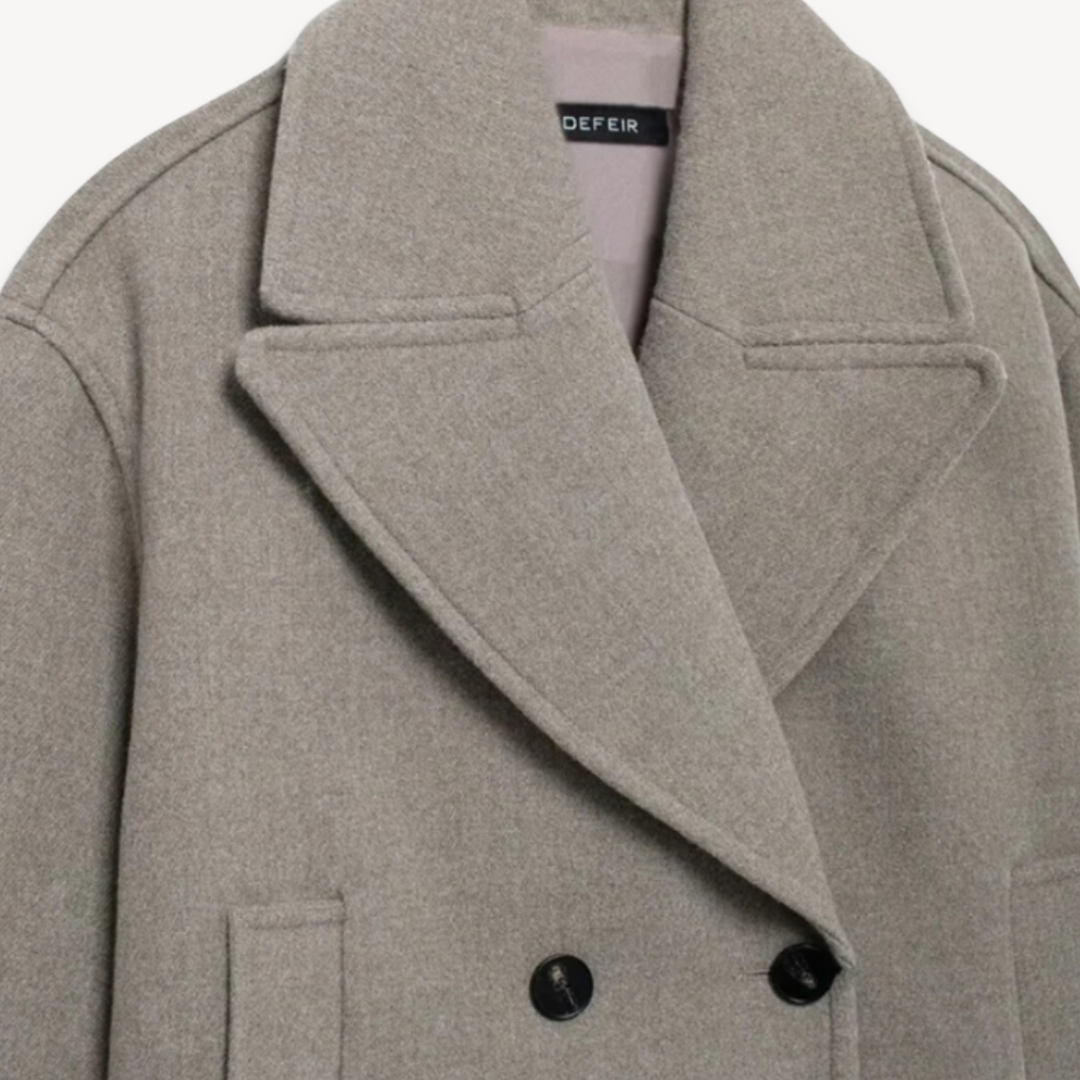 Classic Ladies Double Breasted Wool Overcoat