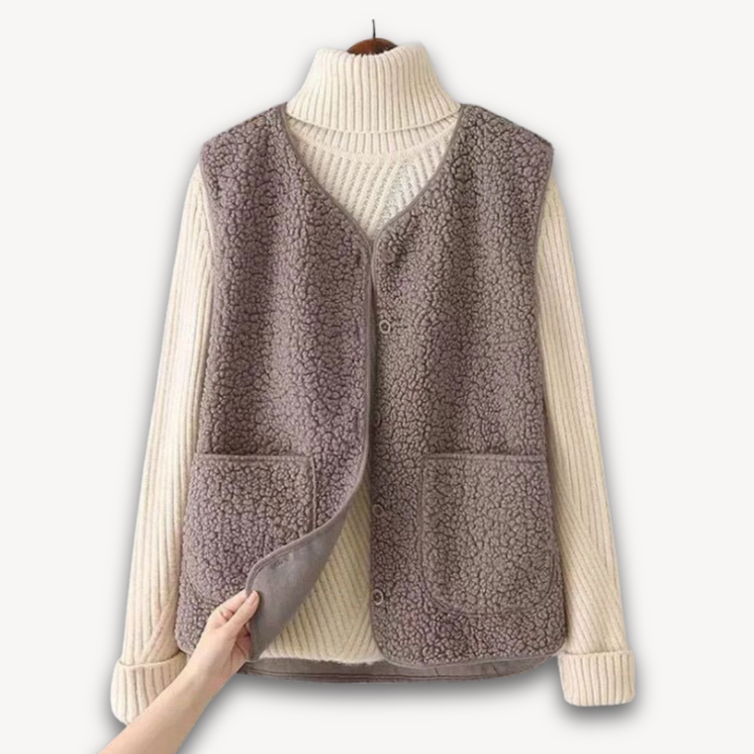 Warm Fleece Vest for Women - Cozy Sleeveless Winter Jacket