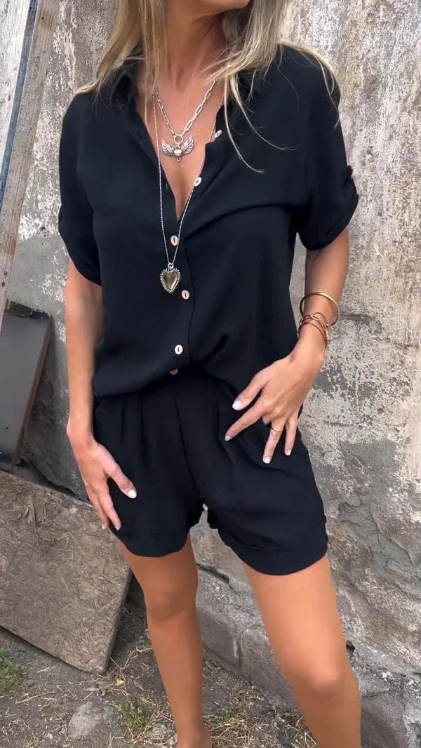 Lorelei Set | Linen Shorts and Blouse Set