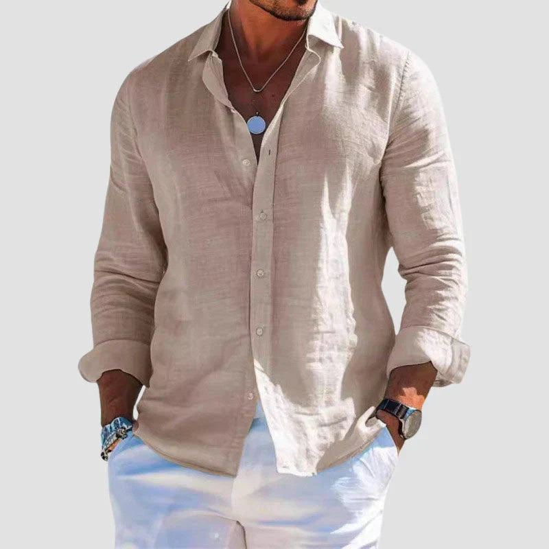 Relaxed Fit Soft Cotton Long Sleeve Shirt