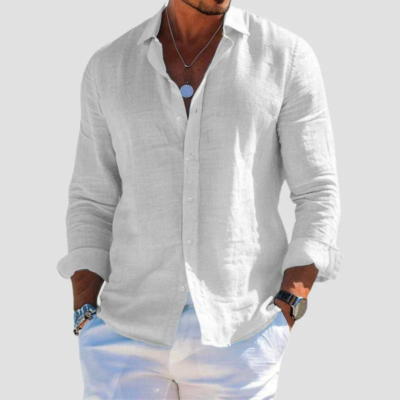 Relaxed Fit Soft Cotton Long Sleeve Shirt