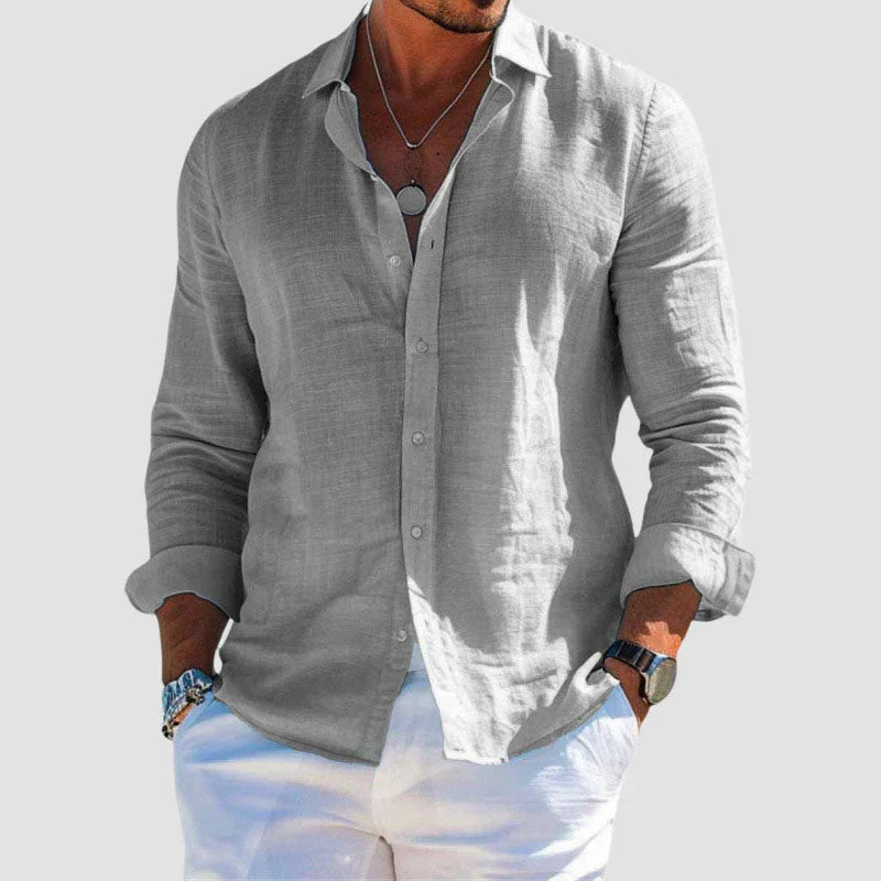 Relaxed Fit Soft Cotton Long Sleeve Shirt