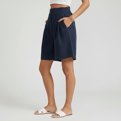 Elegant High Waisted Shorts Flowy Wide Leg Design