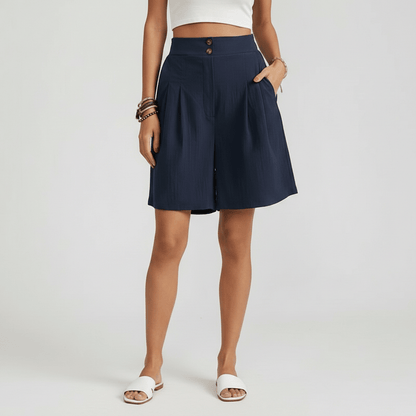 Elegant High Waisted Shorts Flowy Wide Leg Design