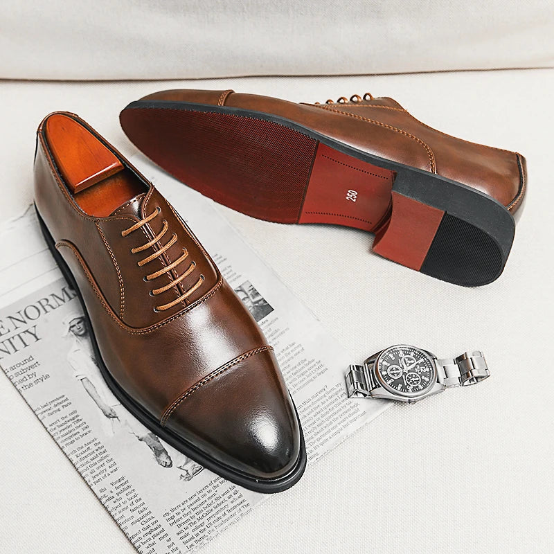 Men's Italian Leather Oxford Shoes