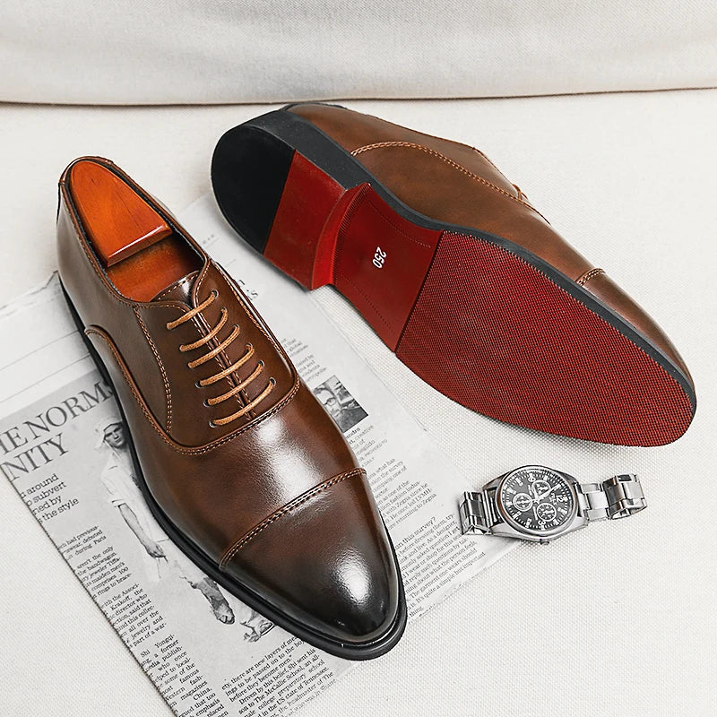 Men's Italian Leather Oxford Shoes