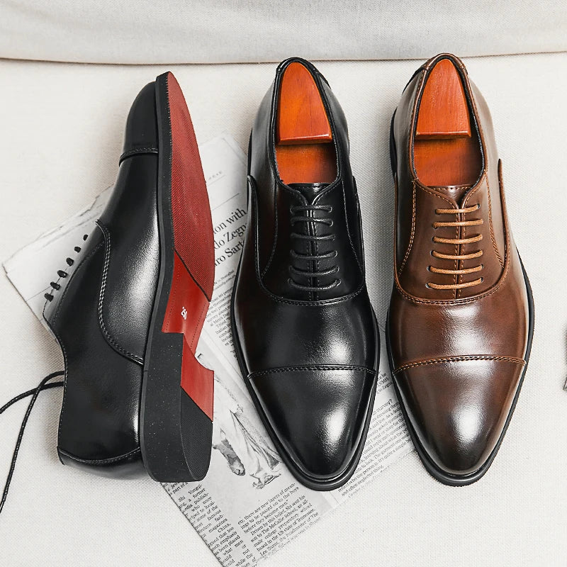 Men's Italian Leather Oxford Shoes
