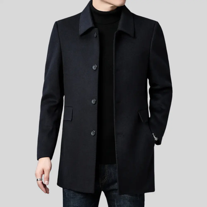 Men's Polyester Blend Tailored Coat - OutfitLondon