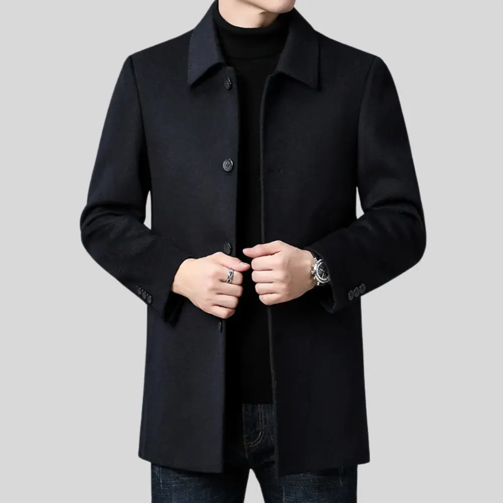 Men's Polyester Blend Tailored Coat