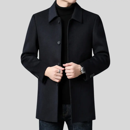Men's Polyester Blend Tailored Coat