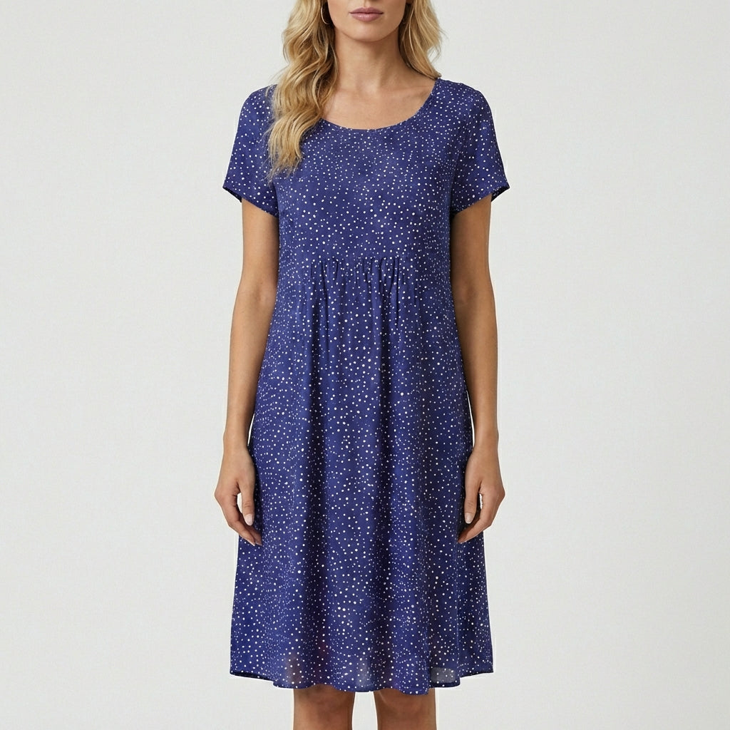 Pretty Floral Knee Length Summer Dress