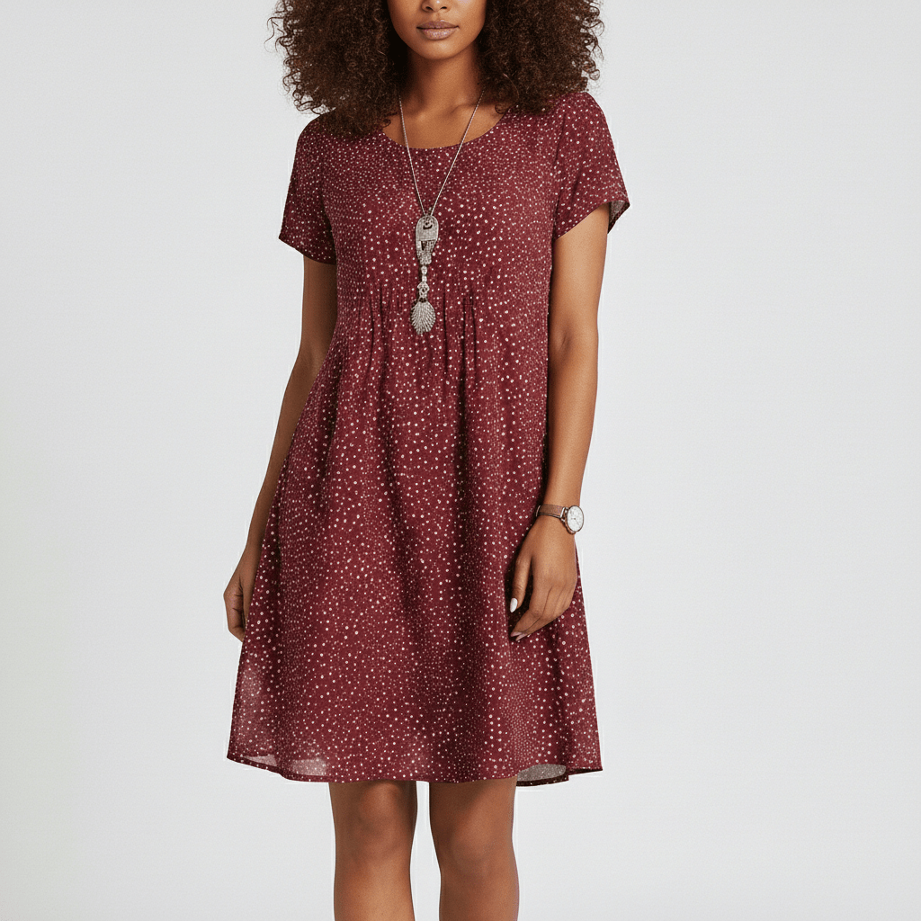 Pretty Floral Knee Length Summer Dress