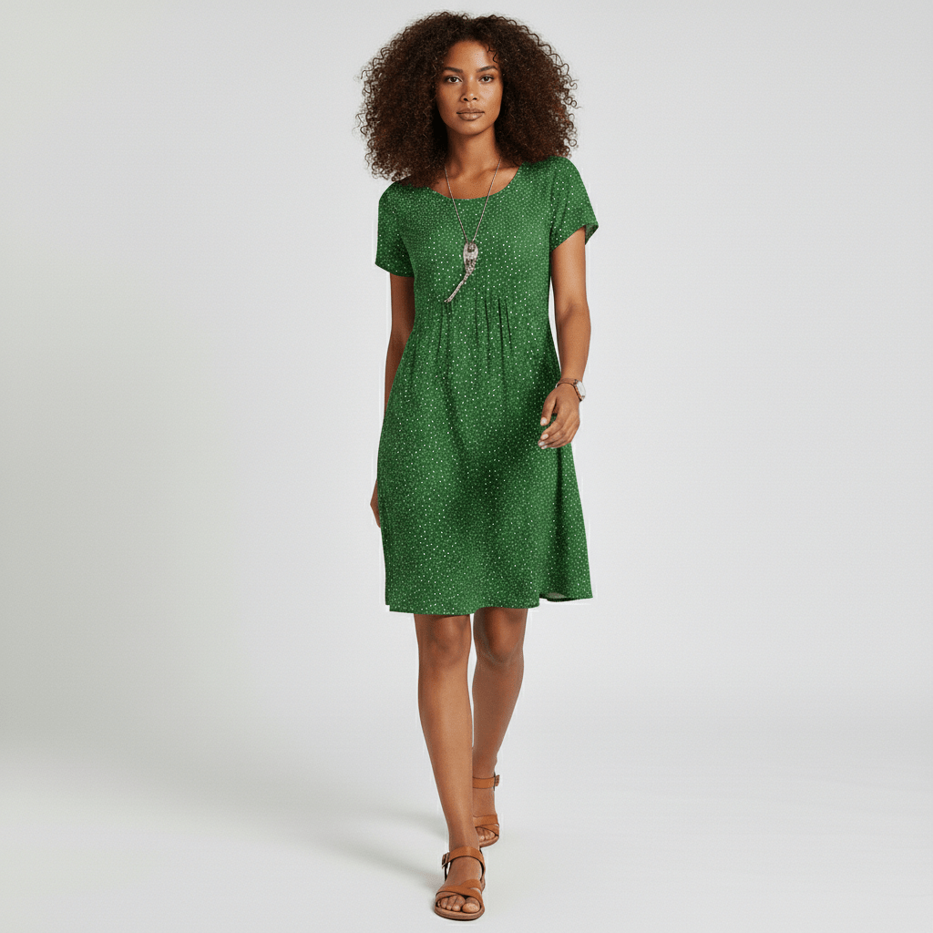 Pretty Floral Knee Length Summer Dress
