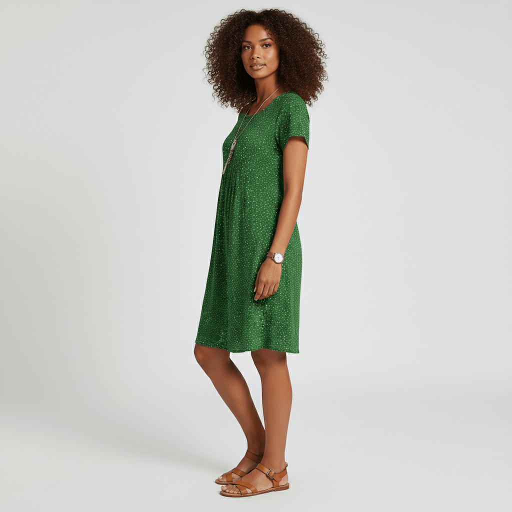 Pretty Floral Knee Length Summer Dress