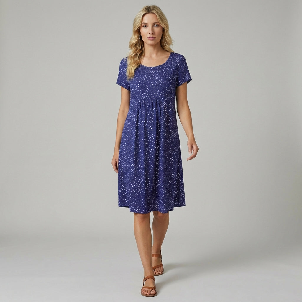 Pretty Floral Knee Length Summer Dress