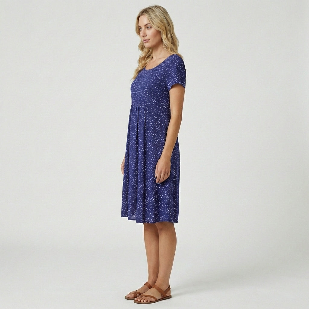 Pretty Floral Knee Length Summer Dress