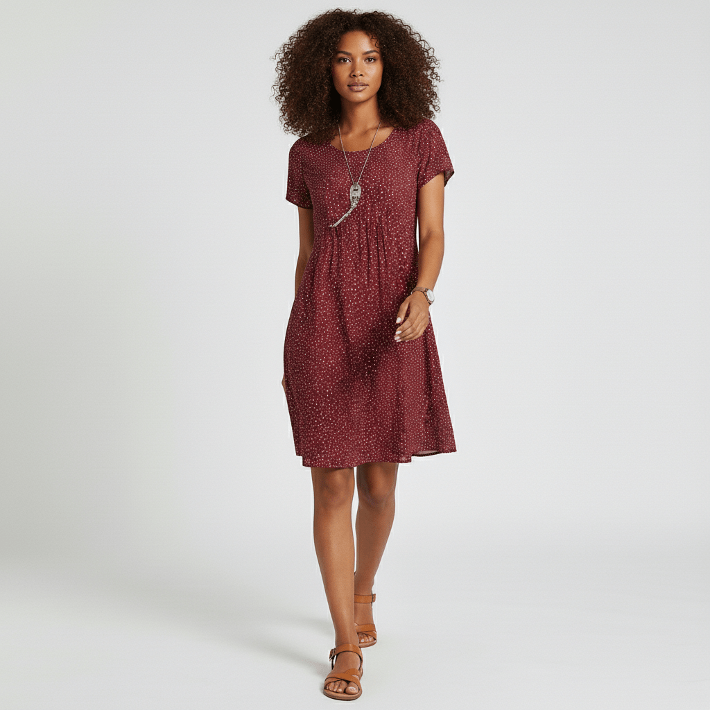 Pretty Floral Knee Length Summer Dress