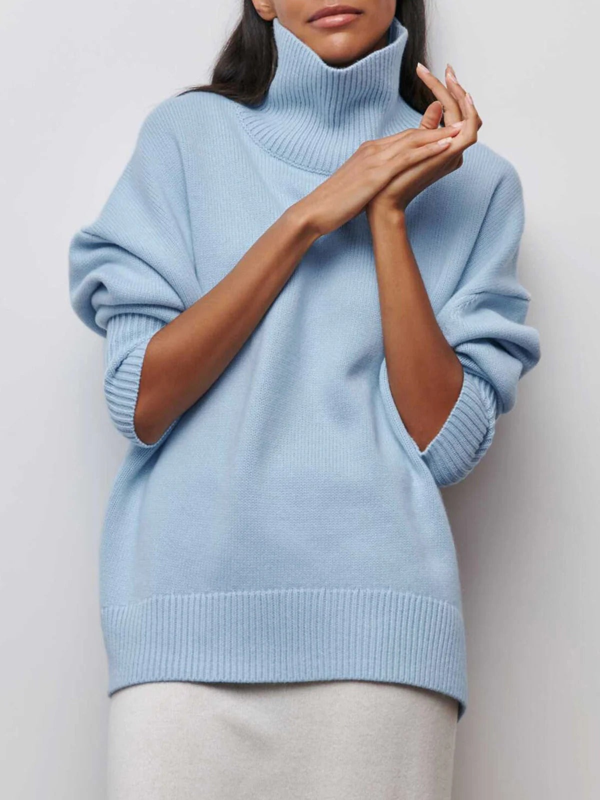 Relaxed Fit Women's Crew Neck Jumper Sweater - OutfitLondon