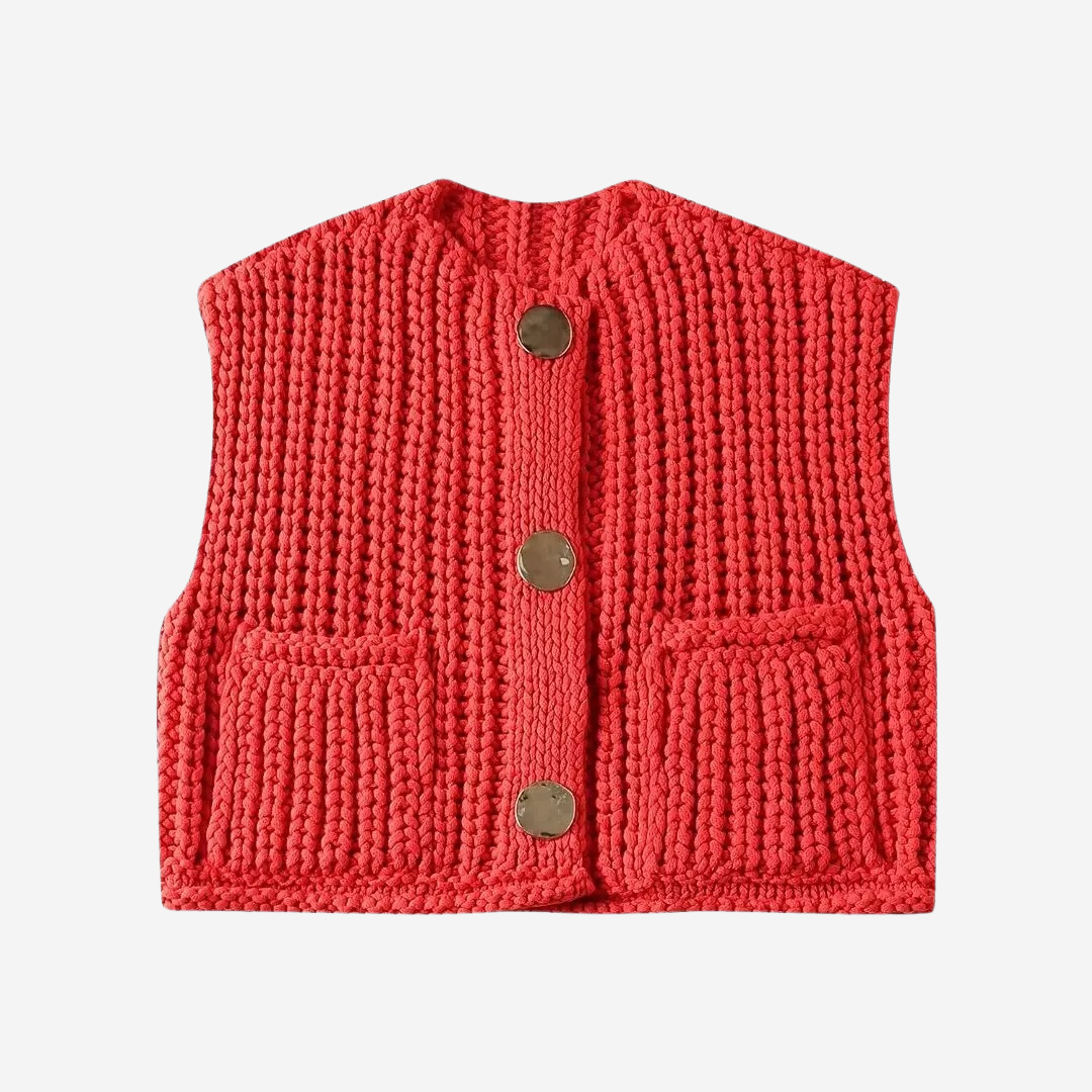 Soft Ladies Crew Neck Knit Vest - OutfitLondon