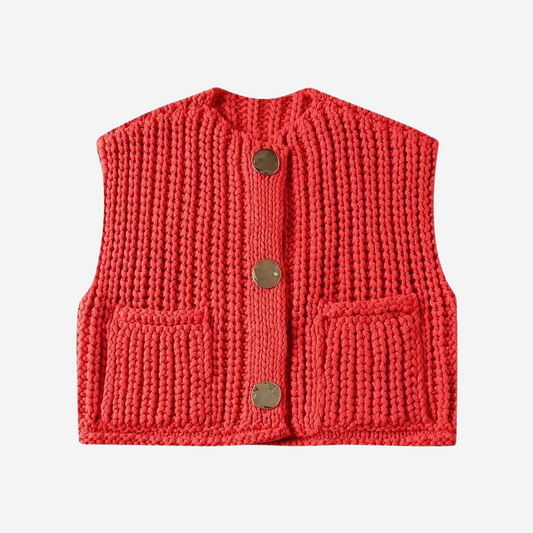 Soft Ladies Crew Neck Knit Vest - OutfitLondon